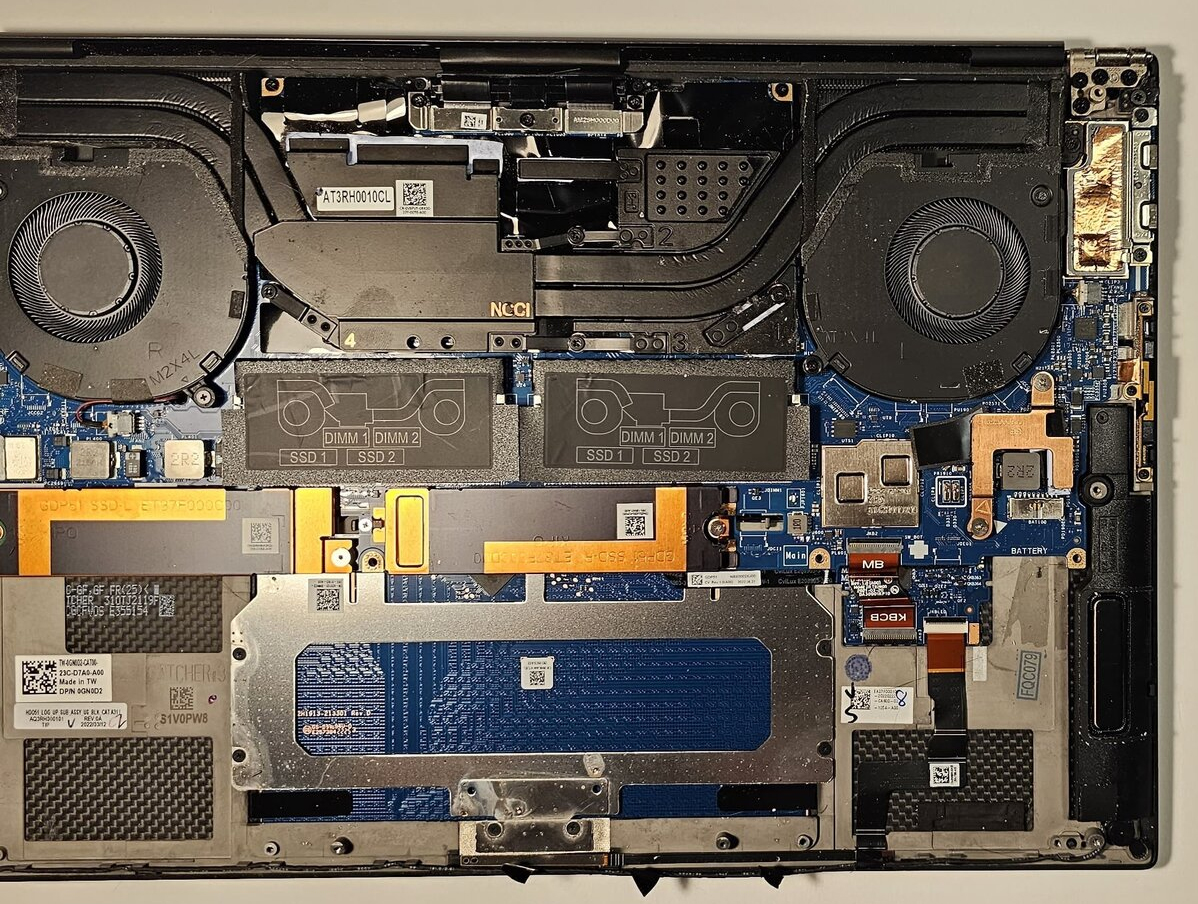 Internal Photo of Dell XPS 15 9520 Precision 5570 CPU Fan original 0594WG (Precision 5570)